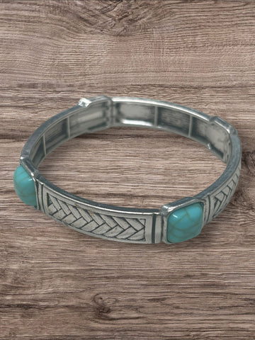 Fashion silver turquoise bracelet