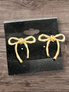 Gold bow earrings