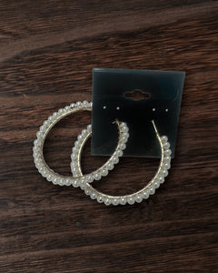 Gold w/ Pearl hoop earrings