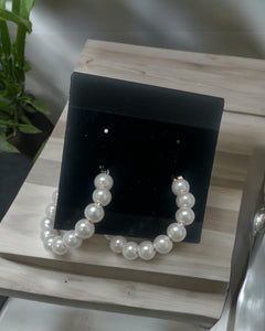 Pearl hoop earrings