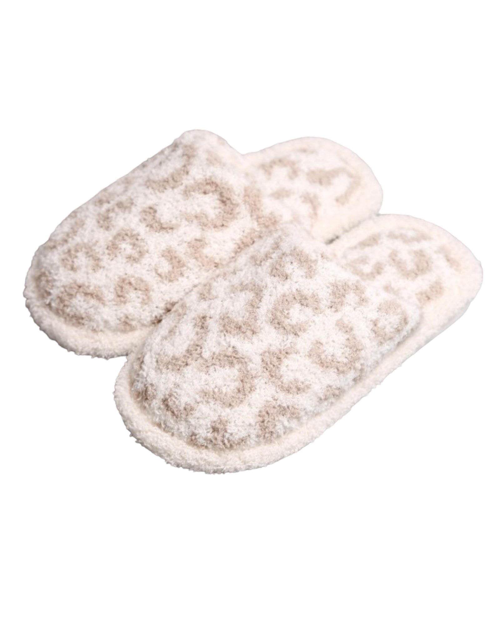 Kids beige leopard print slippers