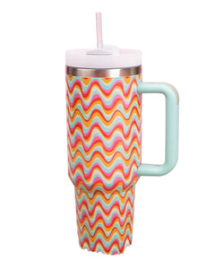 GROOVYWAVE THE TRAVELER GROOVY VIBES STAINLESS STEEL TUMBLER