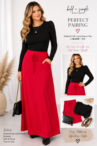 Red Hot Maxi Skirt ❤️‍🔥