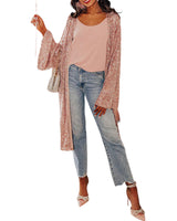 SEQUIN BELL SLEEVE KIMONO