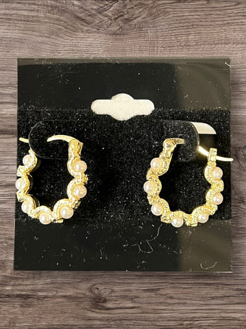 Pearl hoop earrings