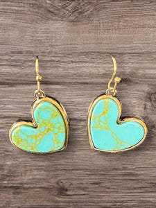 Turquoise heart  earrings