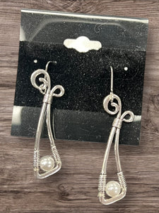 Silver and pearl earrings