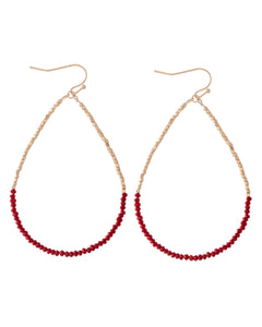 Beaded gold and red Drop Earrings