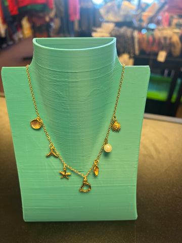 Charm Initial necklace gold