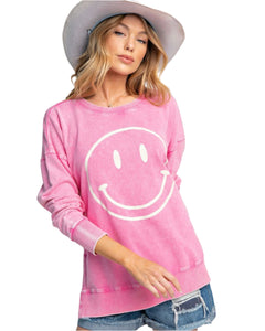 Long Sleeve Smiley Sweat Shirt