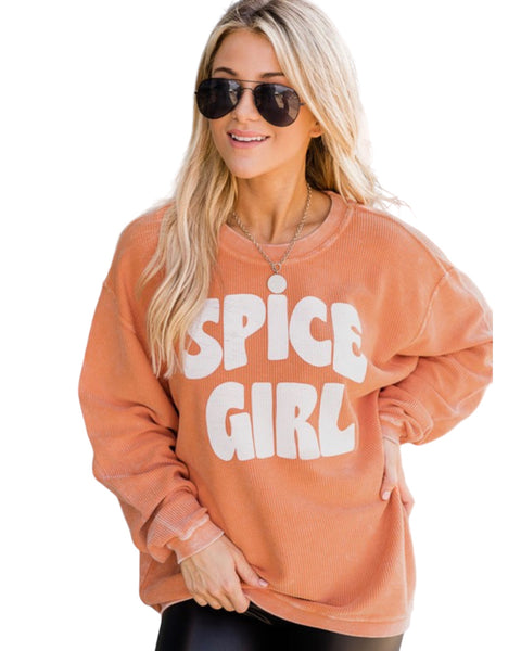 Corded spice girl oversized sweatshirt