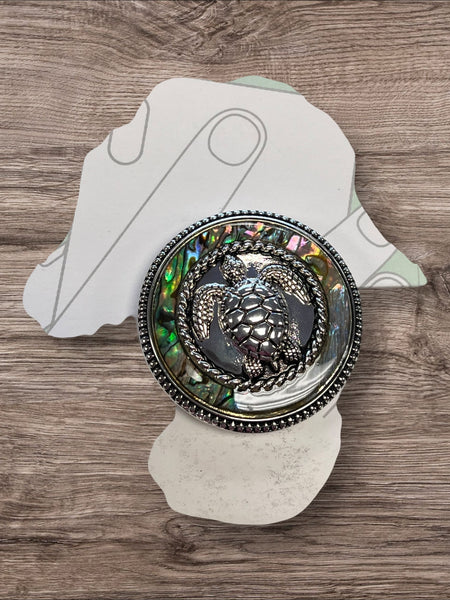 SEA TURTLE ABALONE AND SILVERTONE PHONE GRIP