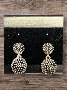 Silver beaded ball earrings