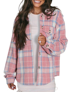 Flanney Flannel pocketed  plaid Shacket