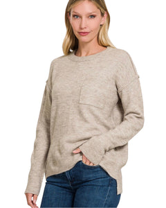 Melange hi low hem Sweater