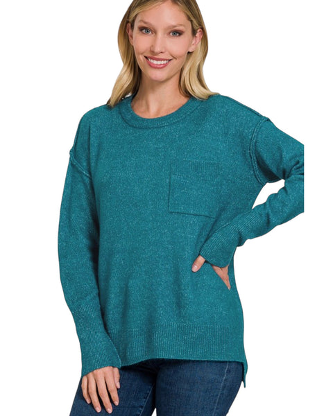 Melange hi low hem Sweater