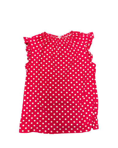 Pink Polk Dot Ruffle Sleeve Top