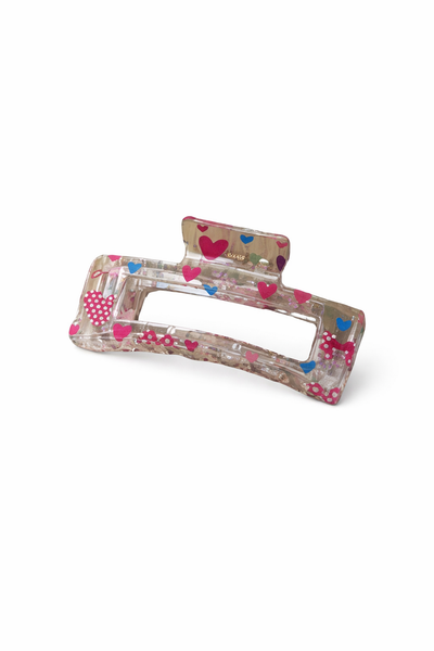 Clear Heart Resin Hair Claw Clip