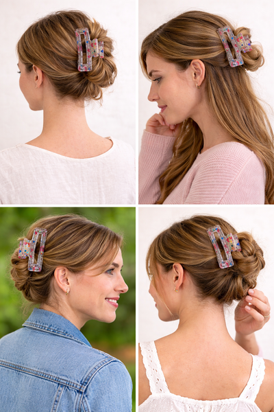 Clear Heart Resin Hair Claw Clip