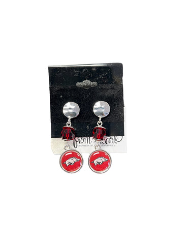 Arkansas Razorback earrings