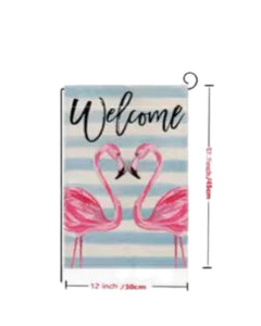 Flamingo double sized garden flag