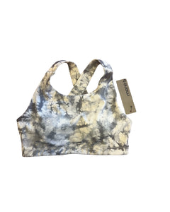 Grey Tie-Dye Cross Back Sports Bra