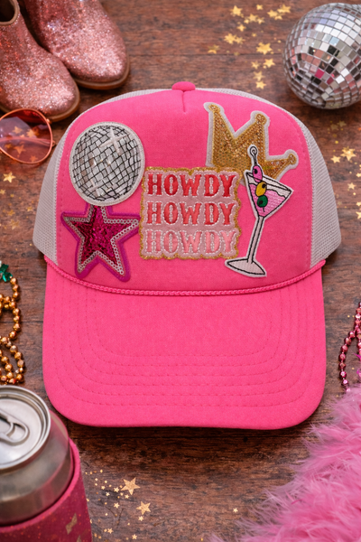 Howdy Howdy Howdy Pink Patch Trucker Hat. -Otto