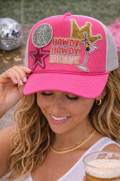Howdy Howdy Howdy Pink Patch Trucker Hat. -Otto