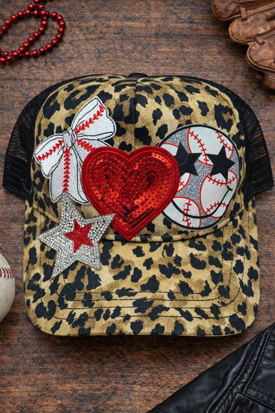 Leopard Baseball Glam Trucker Hat