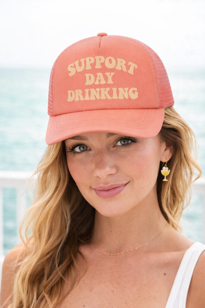 Support Day Drinking Pink Trucker Hat