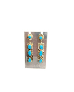 4 stone tuquoise drop earrings