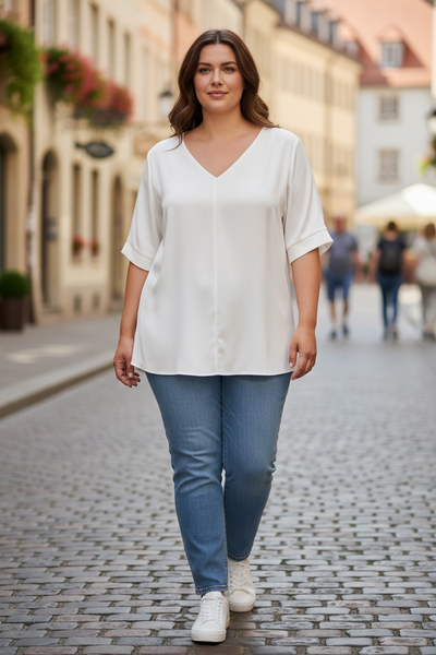 ivory crepe  top