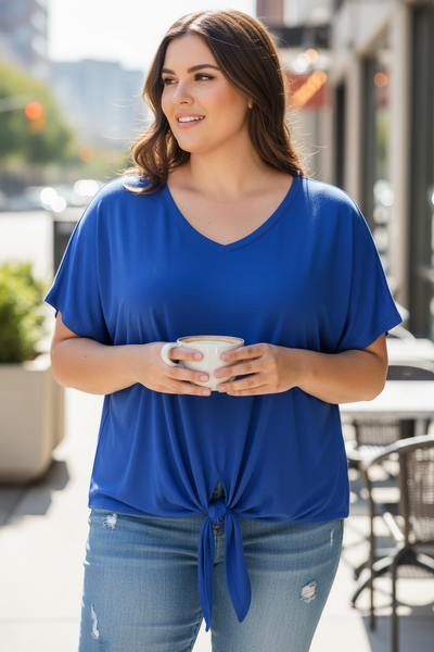 V neck tie  front top