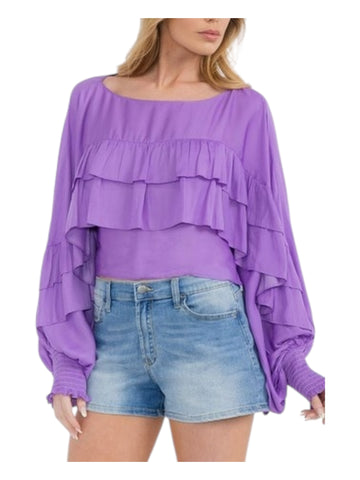 Ruffle Tiered Bubble sleeve Top
