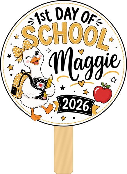 First Day of School Spirit Stick custom