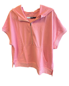 Pink zipper pullover top