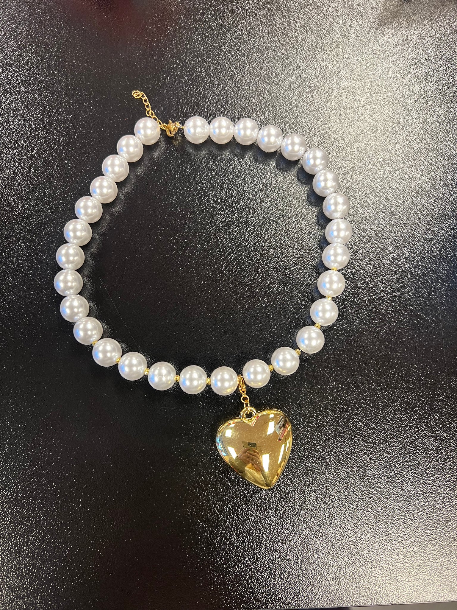 Fashion Pearl Gold heart Necklace