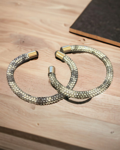 Sparkly rhinestone open cuff bracelet