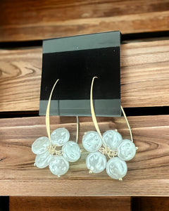 Pearl  cluster earwire Earrings