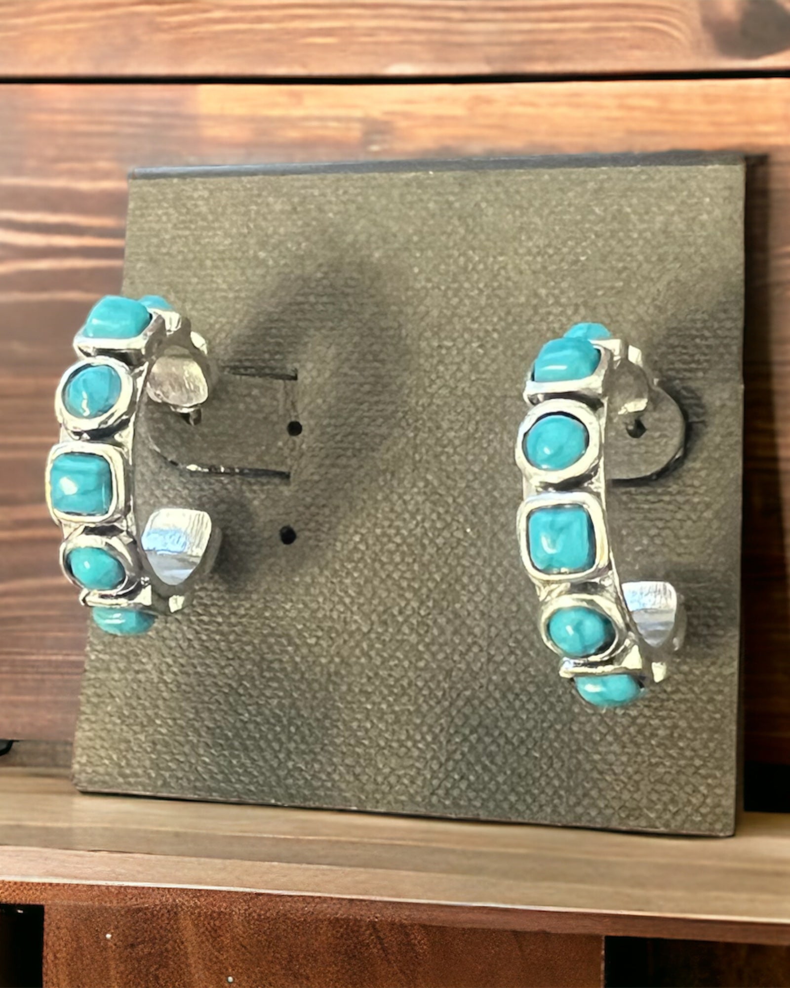 Turquoise hoop earrings