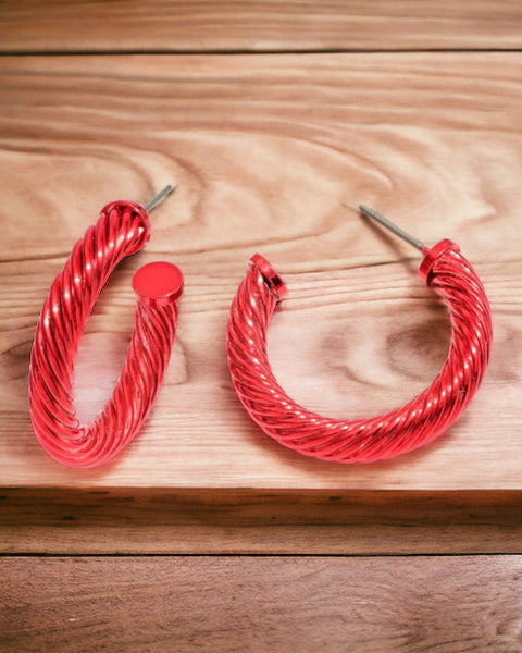 Metal Twisted Hoops lol