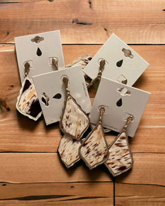 Brown Tan Cow Print Earring