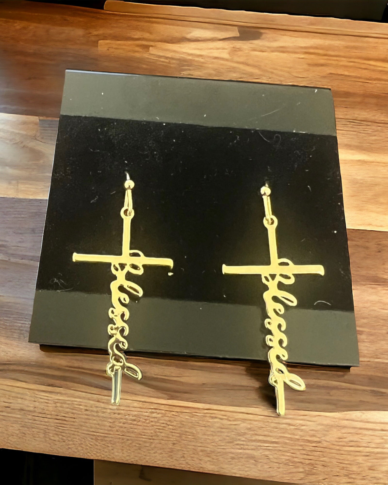 Blessed cross earrings