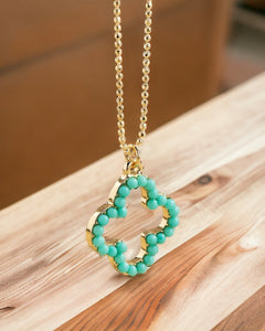 Turquoise Mint Clover Necklace