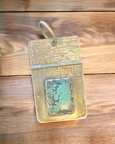 Handcrafted  Genuine Turquoise Pendant