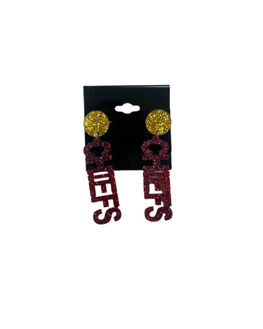 Game day football earrings Chiefs