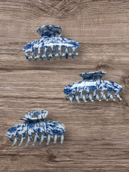 Blue Flower  Hair Claw