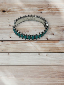 Turquoise / Silver Hinge Bracelet