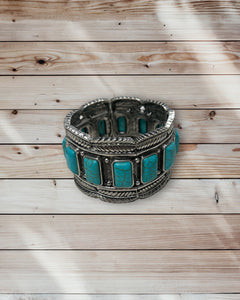 Turquoise / Silver stretch Bracelet