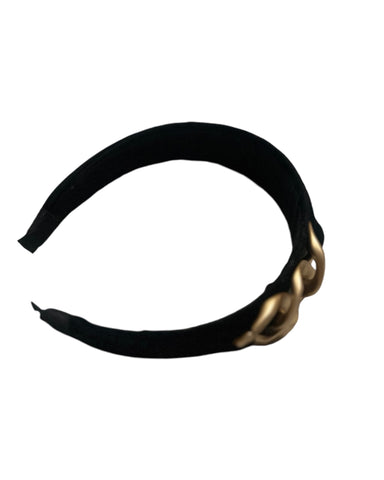 Velvety touch with gold chain headband